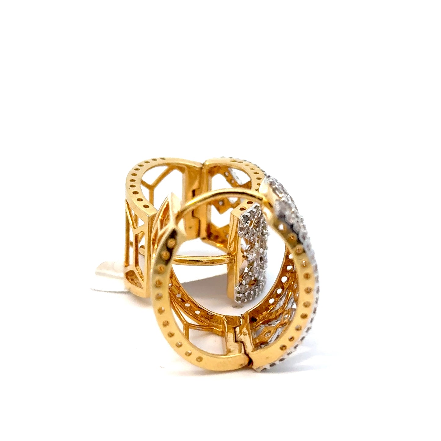 Wide Diamond Hoops/Bali