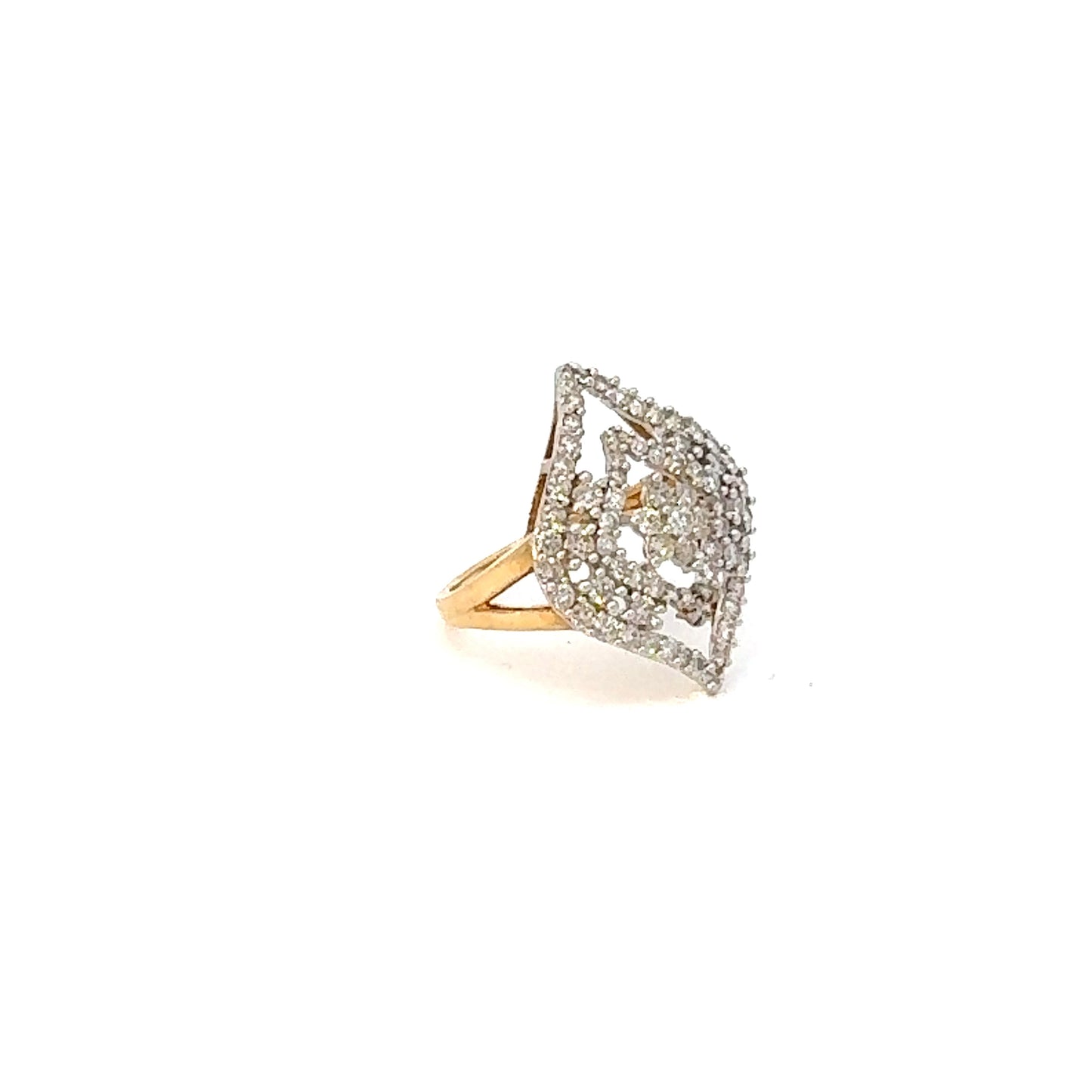 Elegant Geometric Diamond Statement Ring