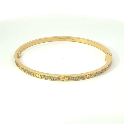 Slim Love Screw  All Diamond Bracelet Inspirational