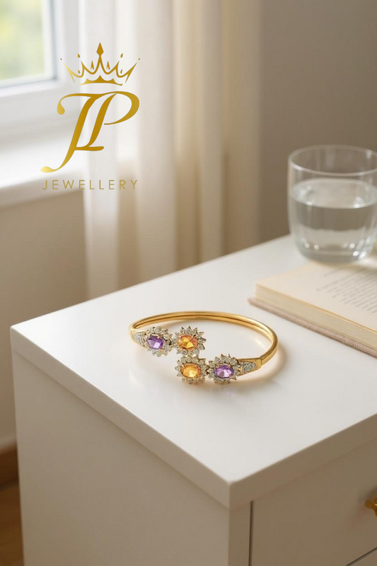 Citrene & Amethist Soft Bracelet