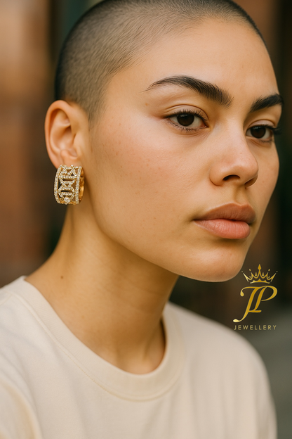 Wide Diamond Hoops/Bali