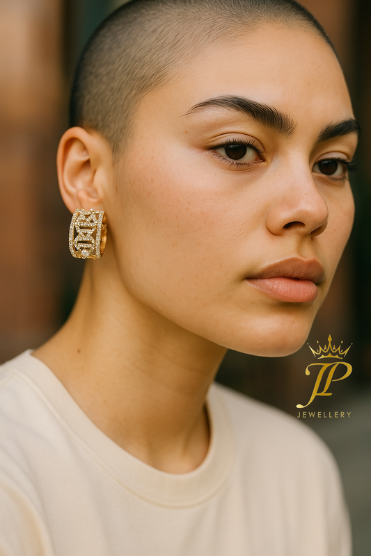 Wide Diamond Hoops/Bali