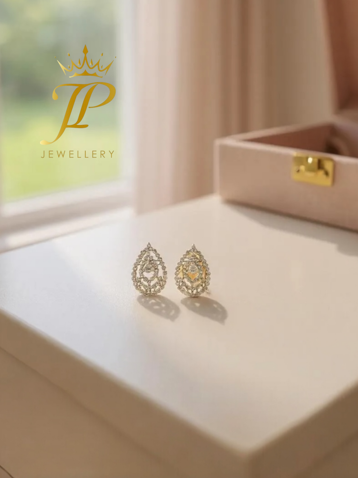 Drop Shape Natural Diamond Earrings