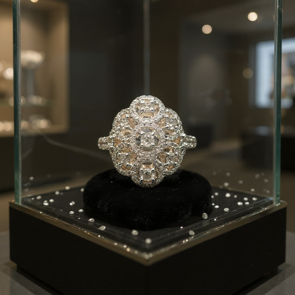 Luxury Diamond Cluster Statement Ring