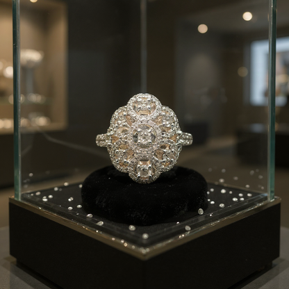 Luxury Diamond Cluster Statement Ring