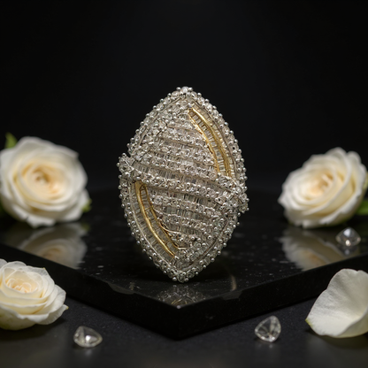Statement Diamond & Gold Accent Marquise Ring