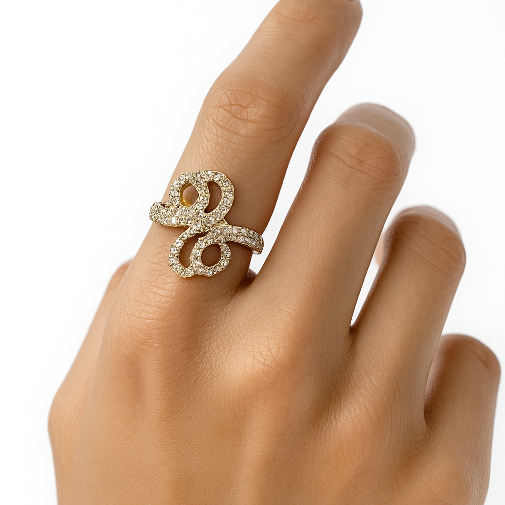 Elegant Diamond Loop Statement Ring