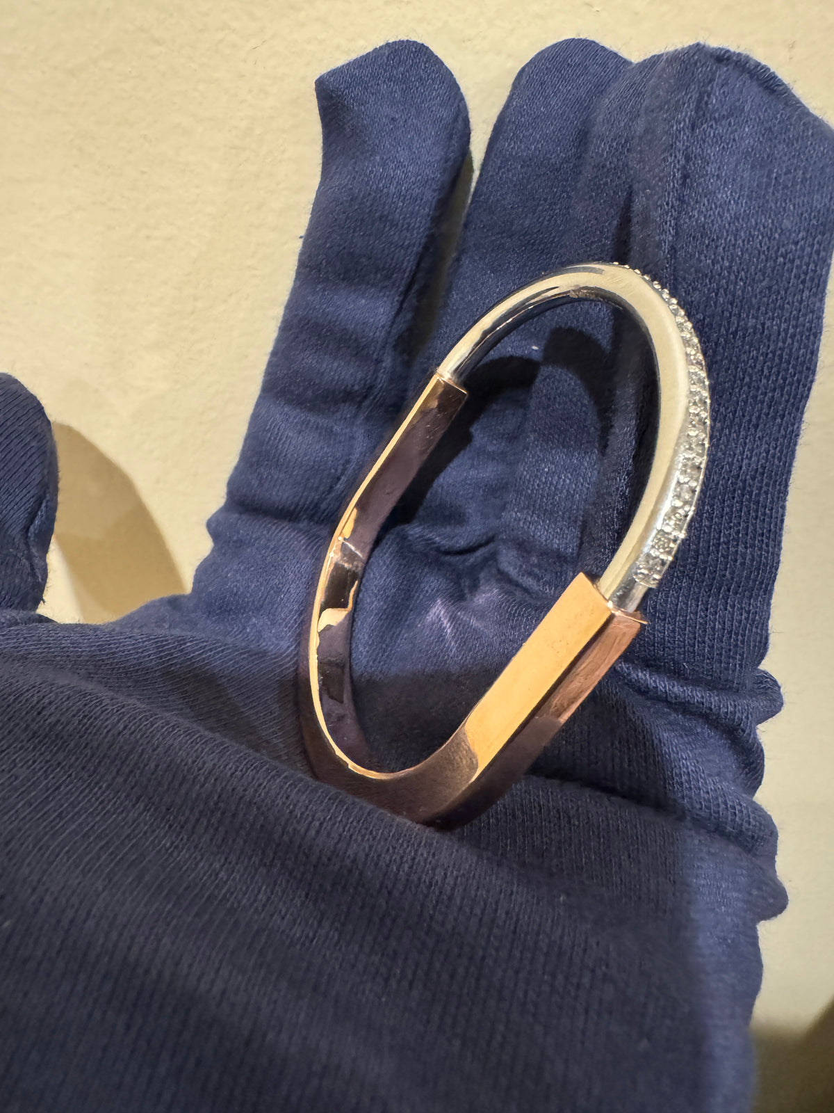 Tiff Inspired Lock Bracelet Natural Diamonds