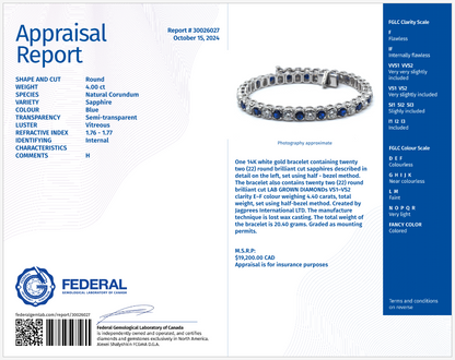 Sapphire & Diamond Tennis Bracelet