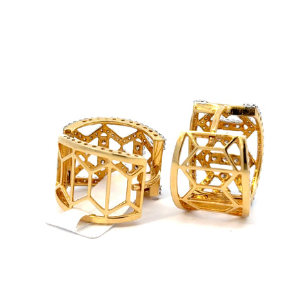 Wide Diamond Hoops/Bali