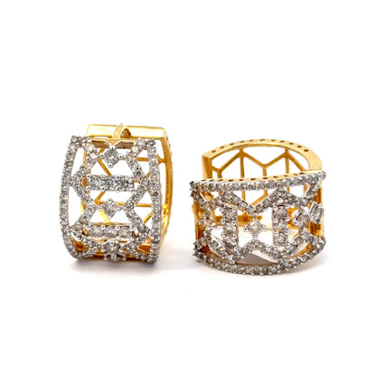 Wide Diamond Hoops/Bali