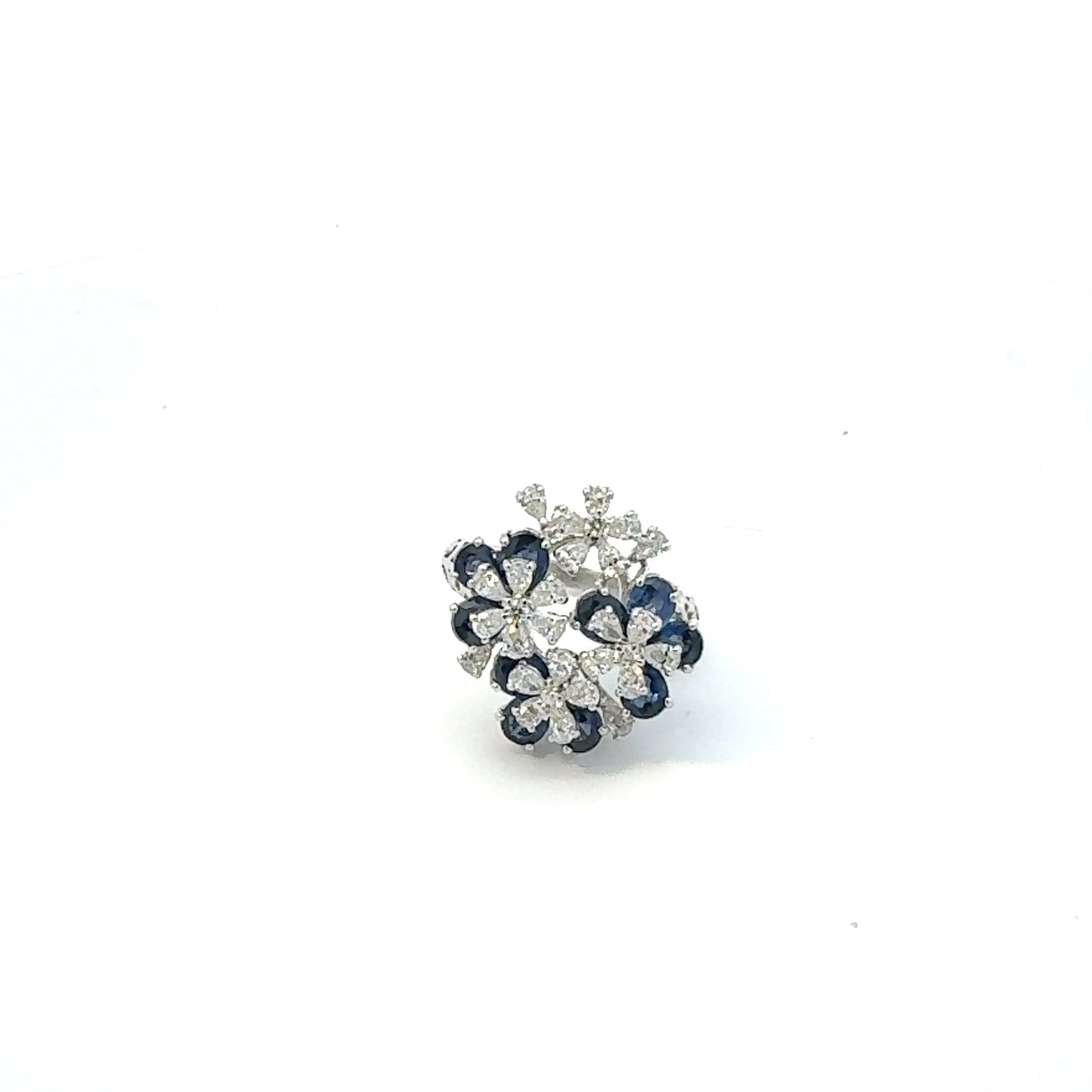 Floral Diamond & Sapphire Cocktail Ring