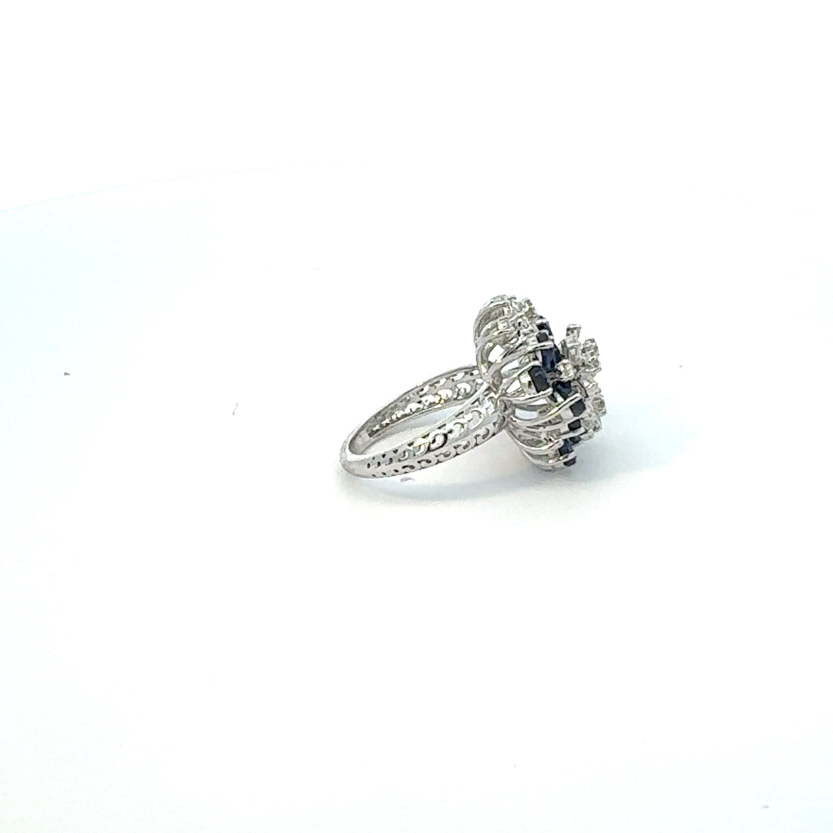 Floral Diamond & Sapphire Cocktail Ring