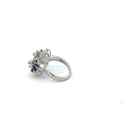 Floral Diamond & Sapphire Cocktail Ring