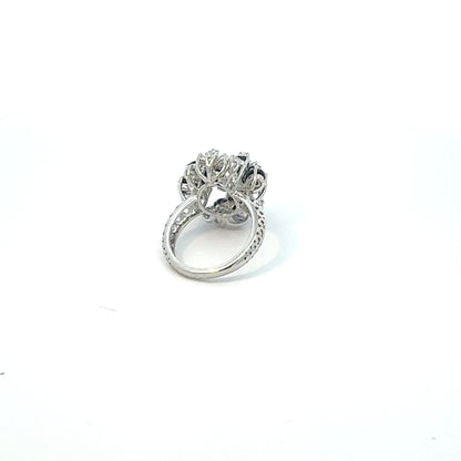 Floral Diamond & Sapphire Cocktail Ring