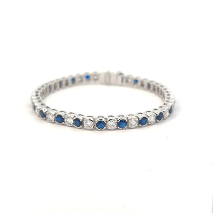 Sapphire & Diamond Tennis Bracelet
