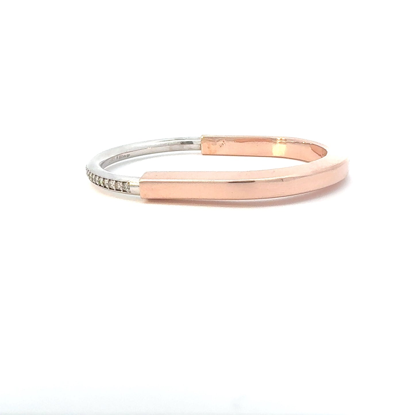 Tiff Inspired Lock Bracelet Natural Diamonds
