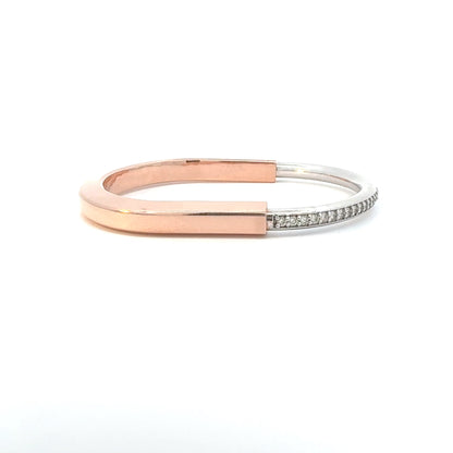 Tiff Inspired Lock Bracelet Natural Diamonds