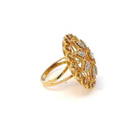 Diamond & Gold Filigree Ring