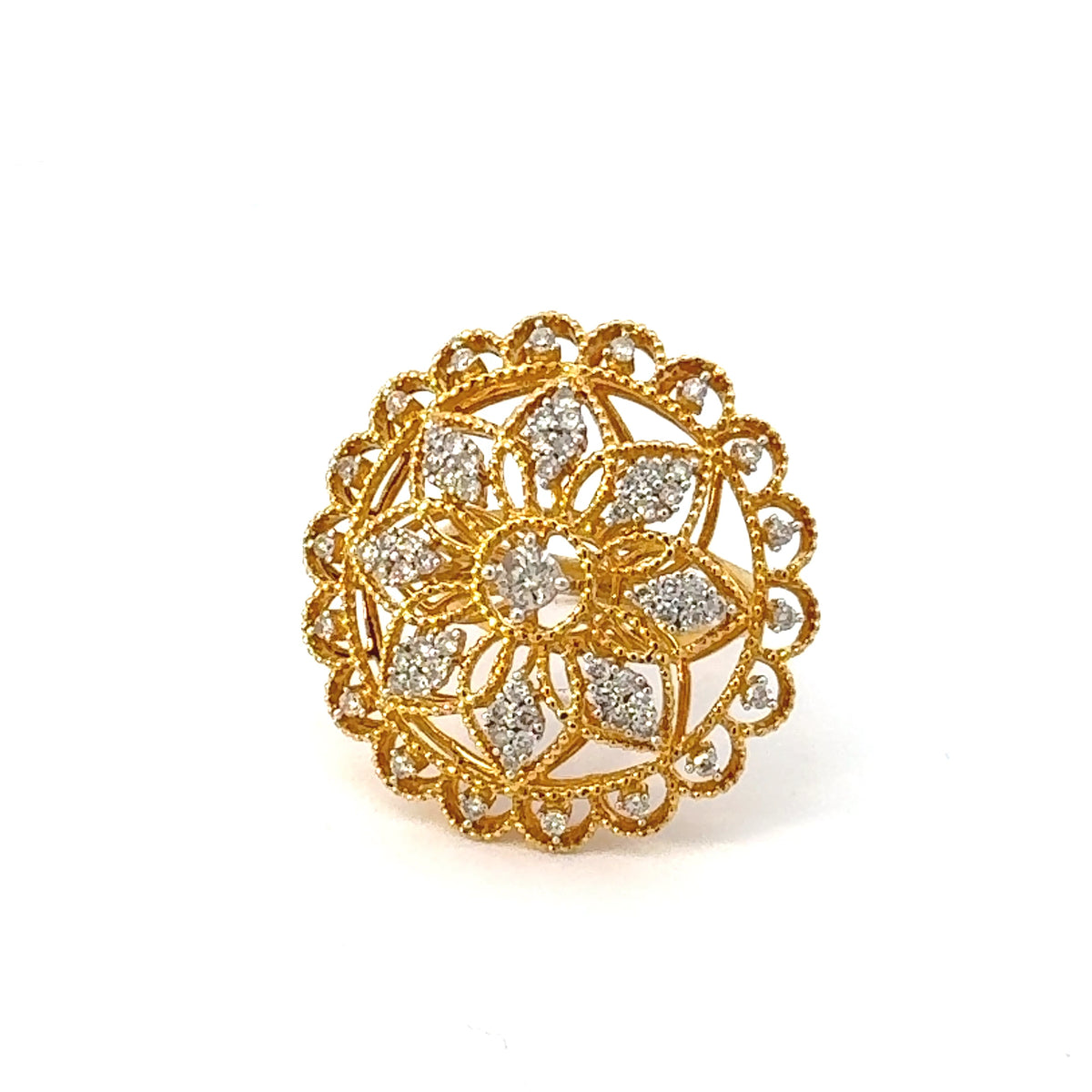 Diamond & Gold Filigree Ring