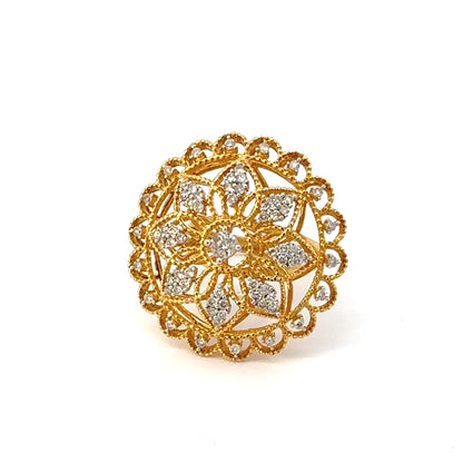 Diamond & Gold Filigree Ring