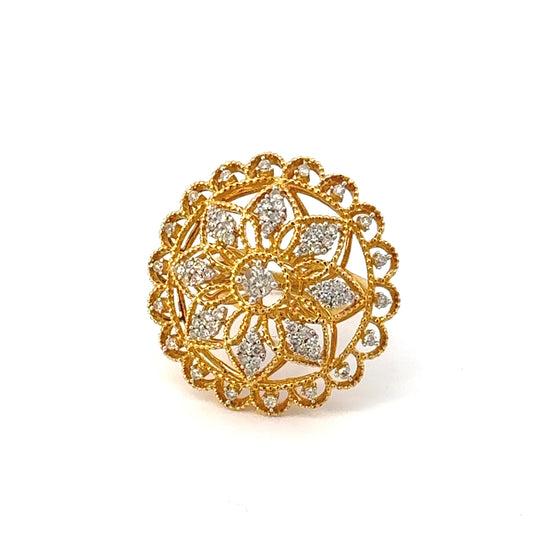Diamond & Gold Filigree Ring