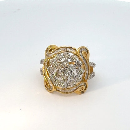 Natural Round & Baguette Ring