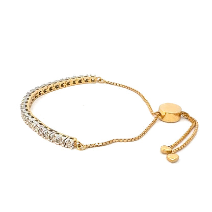 Yeloow Gold Natural Diamond Tennis Bracelet