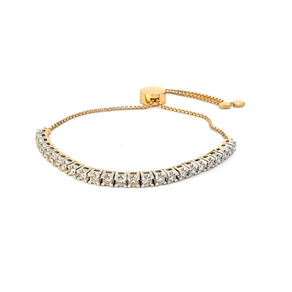 Yeloow Gold Natural Diamond Tennis Bracelet