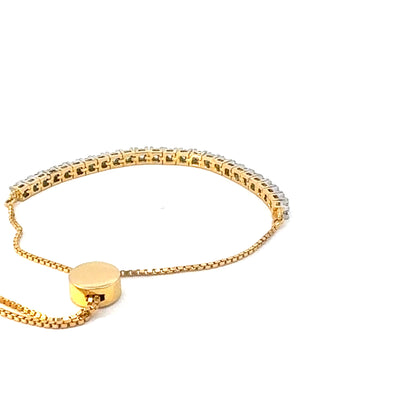 Yeloow Gold Natural Diamond Tennis Bracelet
