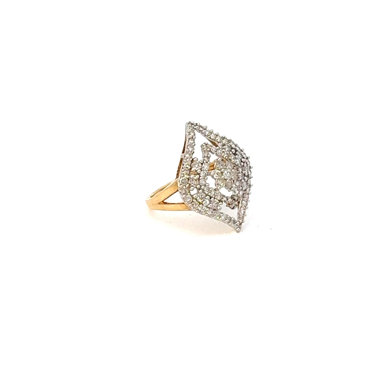 Elegant Geometric Diamond Statement Ring