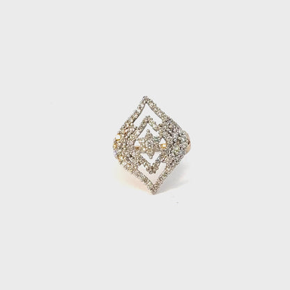 Elegant Geometric Diamond Statement Ring