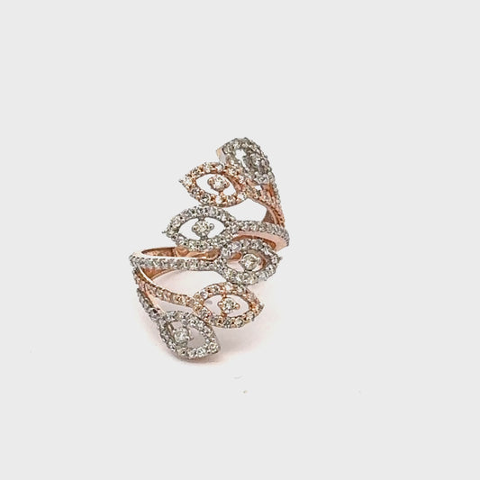 Elegant Diamond Openwork Ring