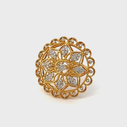 Diamond & Gold Filigree Ring