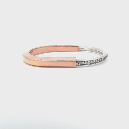 Tiff Inspired Lock Bracelet Natural Diamonds