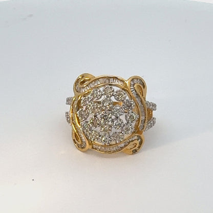 Natural Round & Baguette Ring