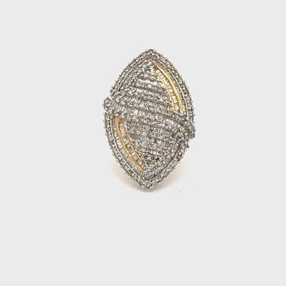 Statement Diamond & Gold Accent Marquise Ring