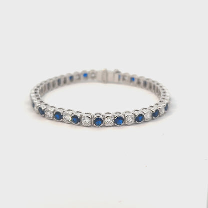 Sapphire & Diamond Tennis Bracelet