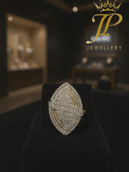 Statement Diamond & Gold Accent Marquise Ring