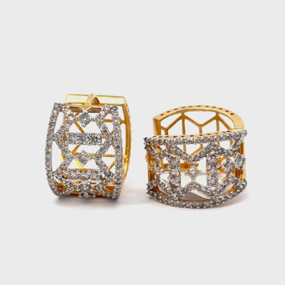 Wide Diamond Hoops/Bali